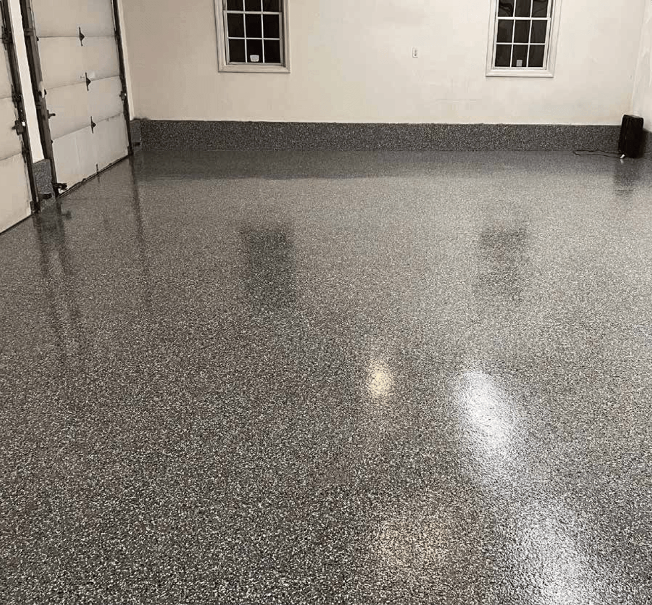 polyaspartic floor coating in a commercial space in Dallas
