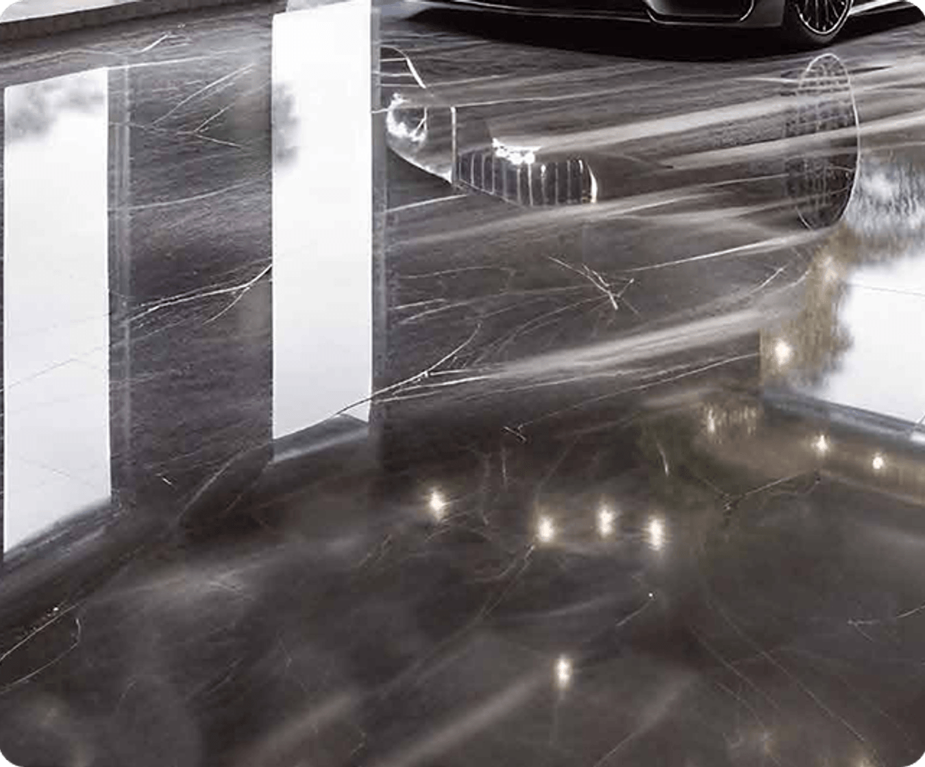 Luxury metallic epoxy garage floor