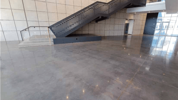 polished concrete floor in a modern office